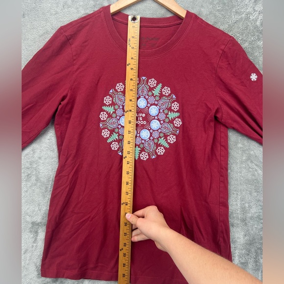 Life is Good Winter Wonderland Mandala Long Sleeve Crusher Tee Shirt Women’s Med - Picture 8 of 8